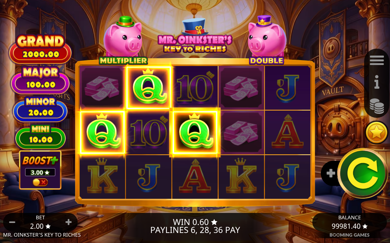 Mr. Oinkster's Key To Riches gameplay