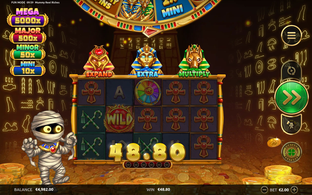 Mummy Reels Riches Four Leaf Gaming gameplay