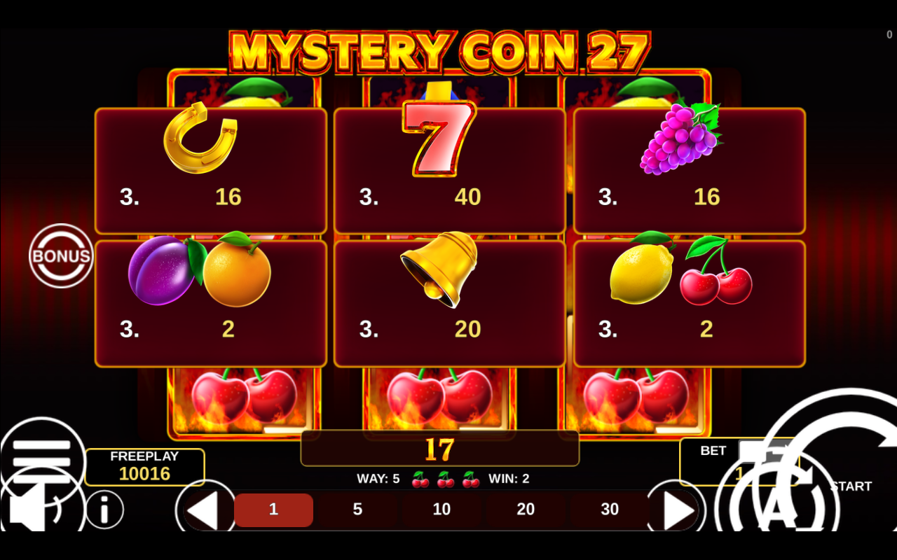 Mystery Coin 27 base game