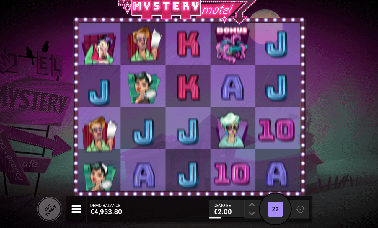 Mystery Motel gameplay with Bonus symbols