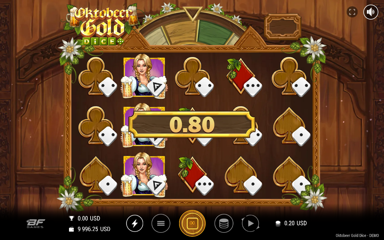 Oktobeer Gold Dice gameplay with cascade multiplier