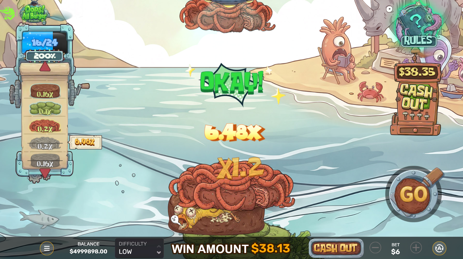 Oops! All Burger low difficulty level