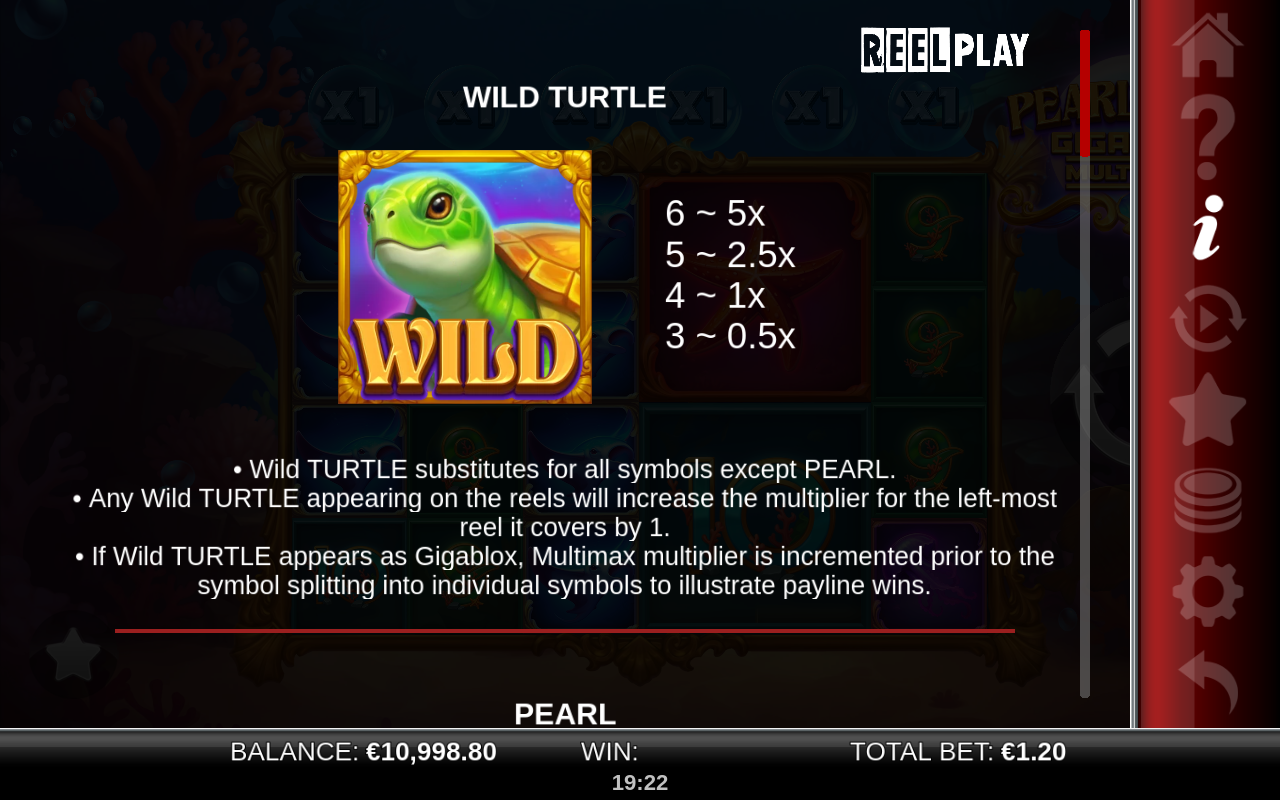 Pearl Reef Gigablox Multimax information screen