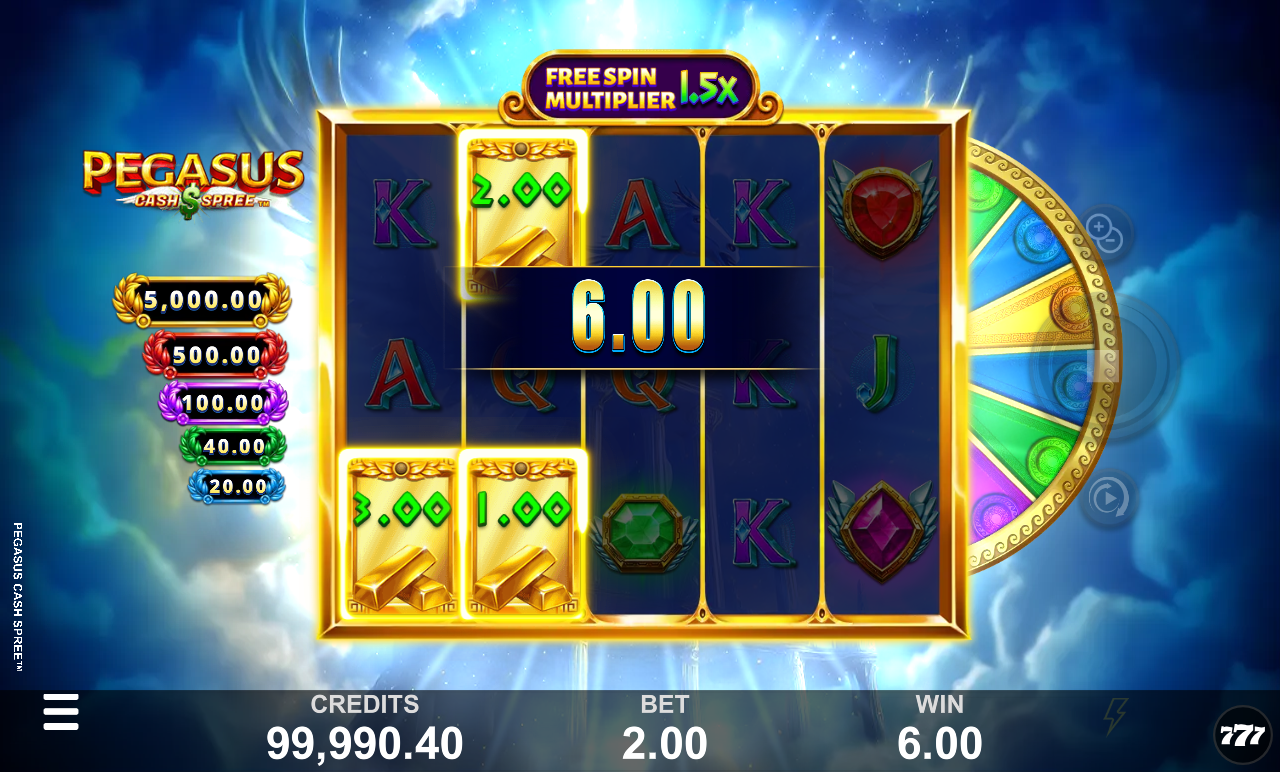 Pegasus Cash Spree gameplay