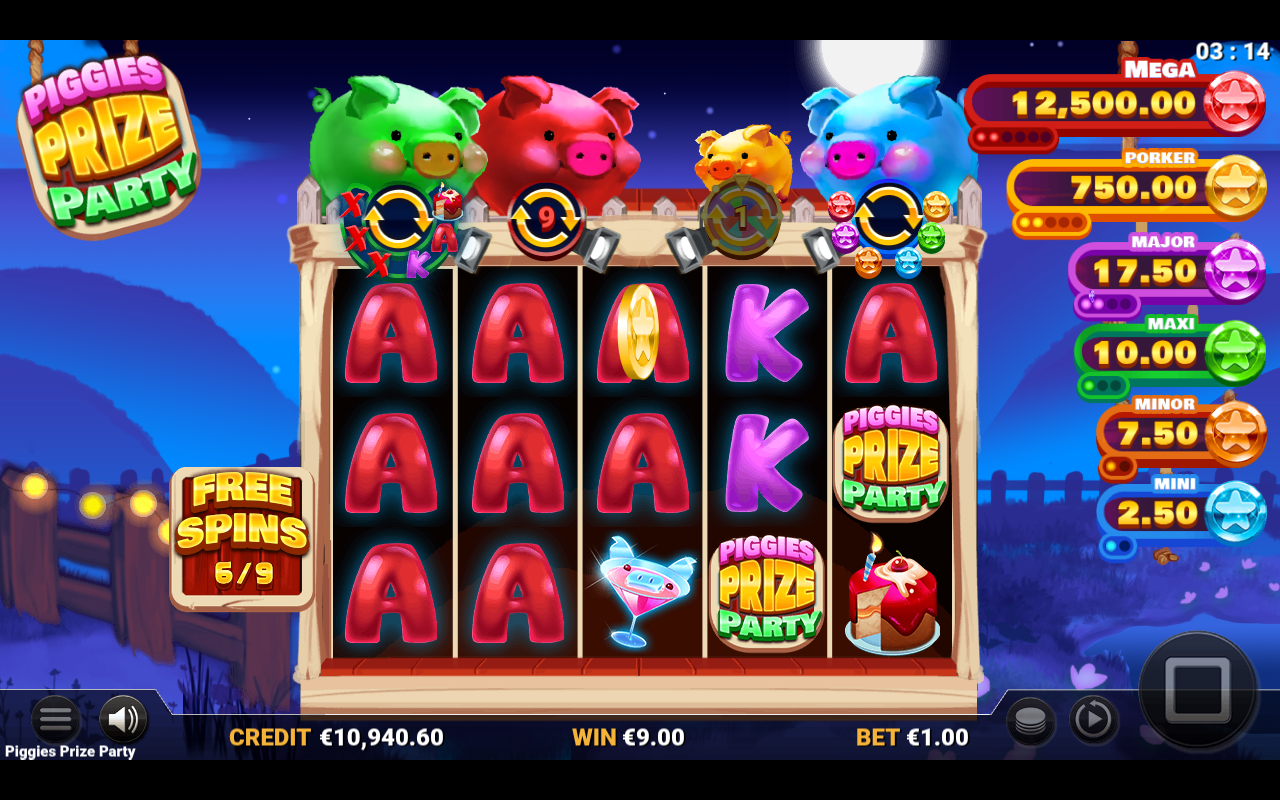 Piggies Prize Party bonus round