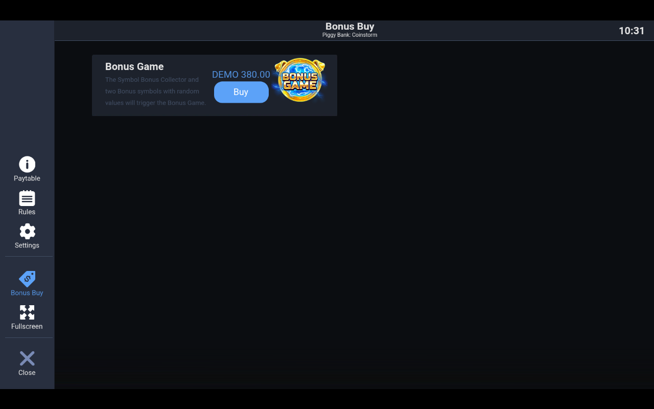Piggy Bank: Coinstorm bonus buy