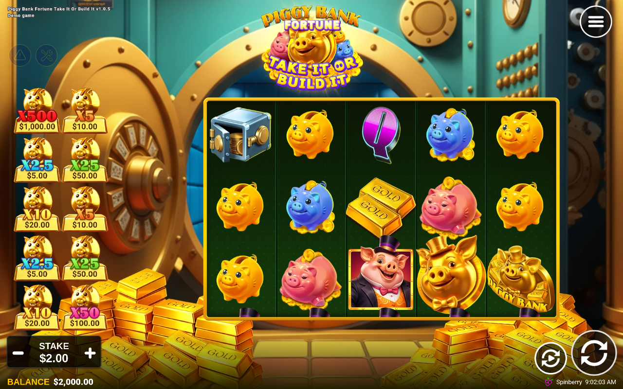Piggy Bank Fortune Take It or Build It base game