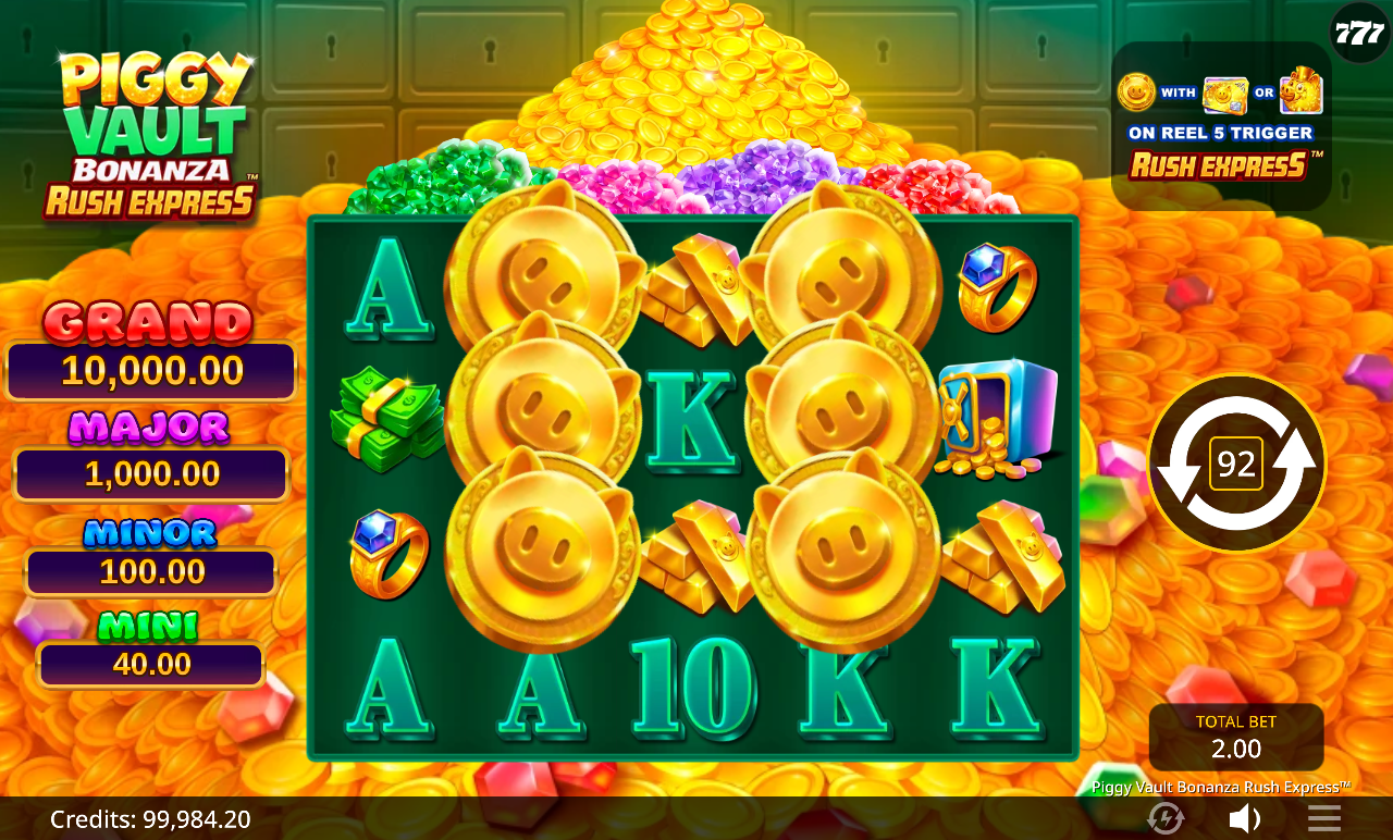 Piggy Vault Bonanza Rush Express gameplay