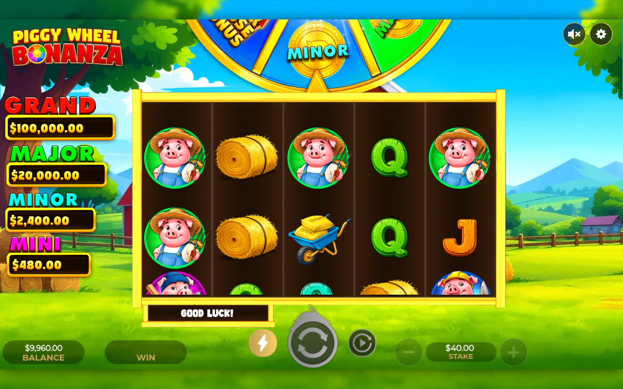 Piggy Wheel Bonanza base game