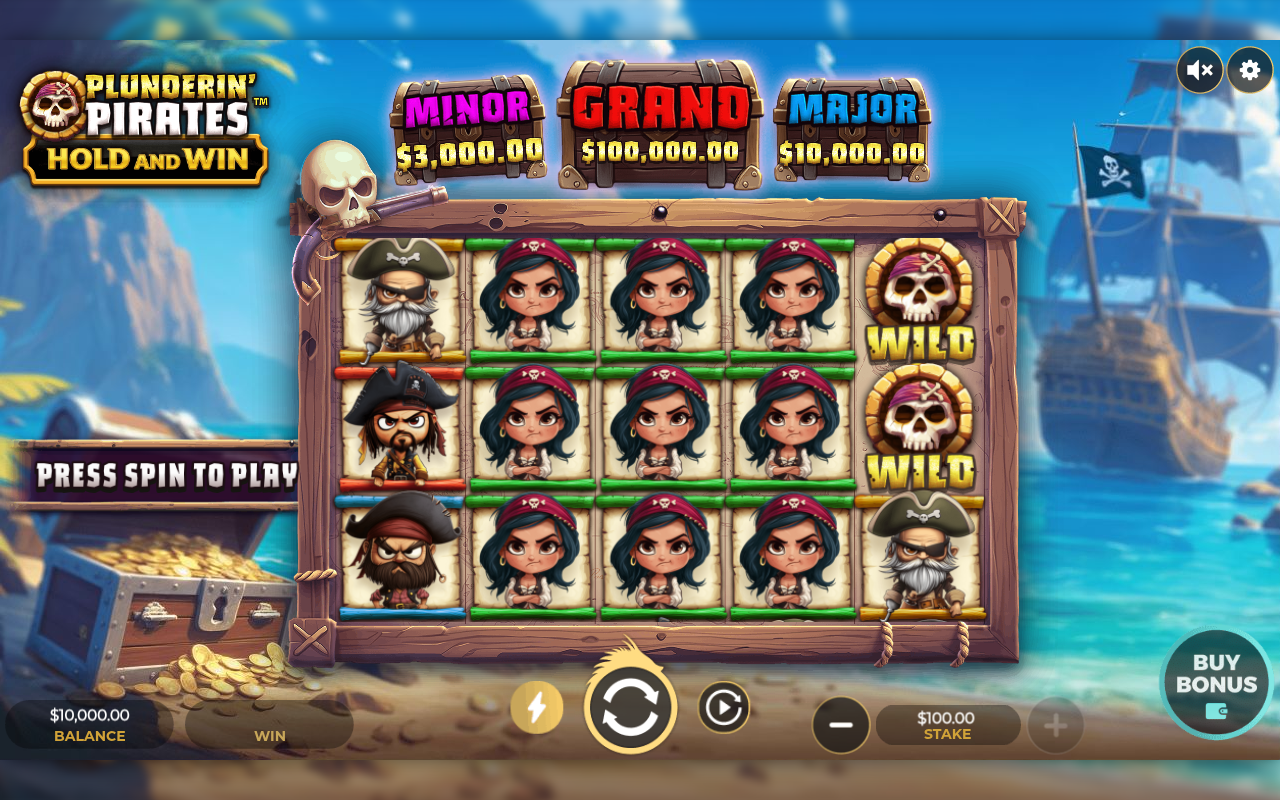 Plundering Pirates Hold And Win base game