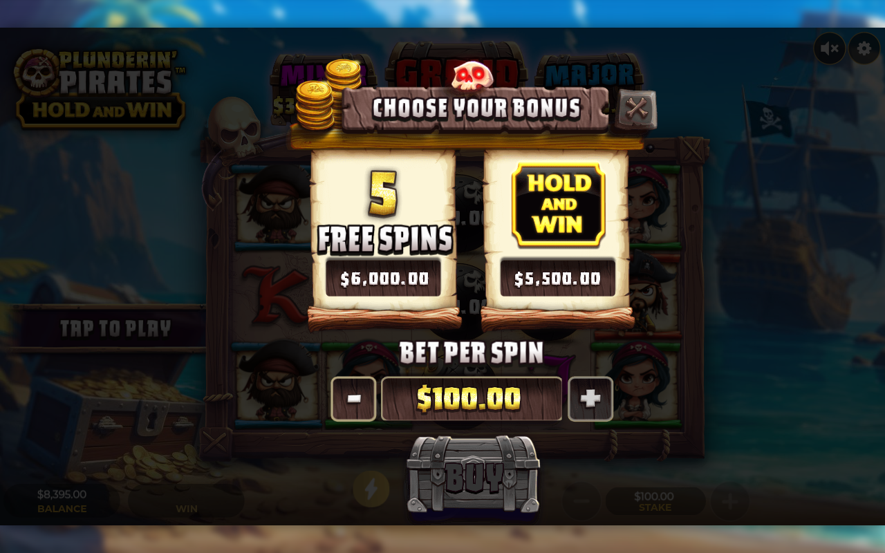Plundering Pirates Hold And Win bonus buy
