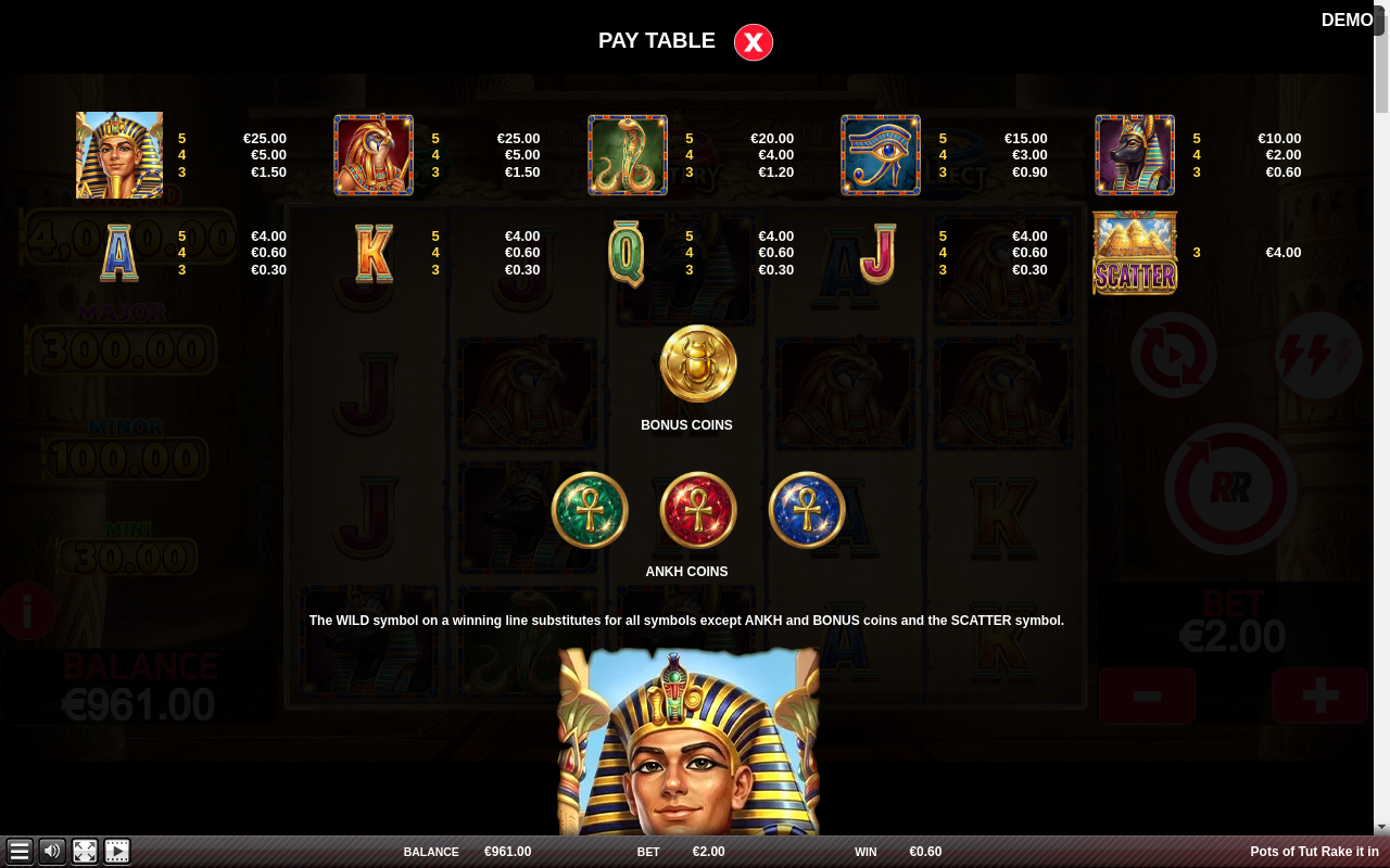 Pots of Tut Rake It In information screen