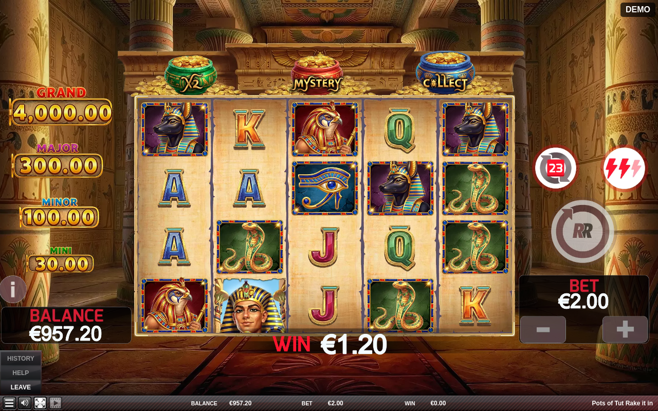 Pots of Tut Rake It In gameplay