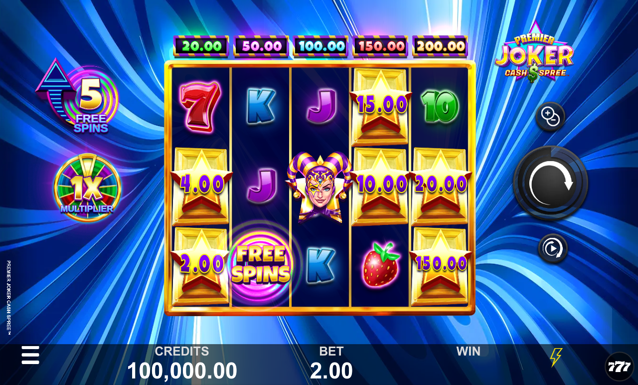 Premier Joker Cash Spree base game