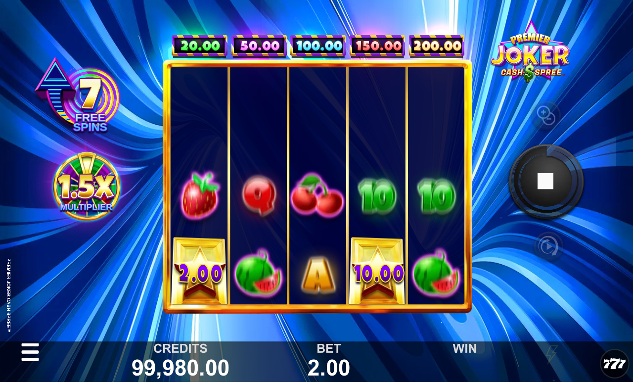 Premier Joker Cash Spree gameplay during free spins