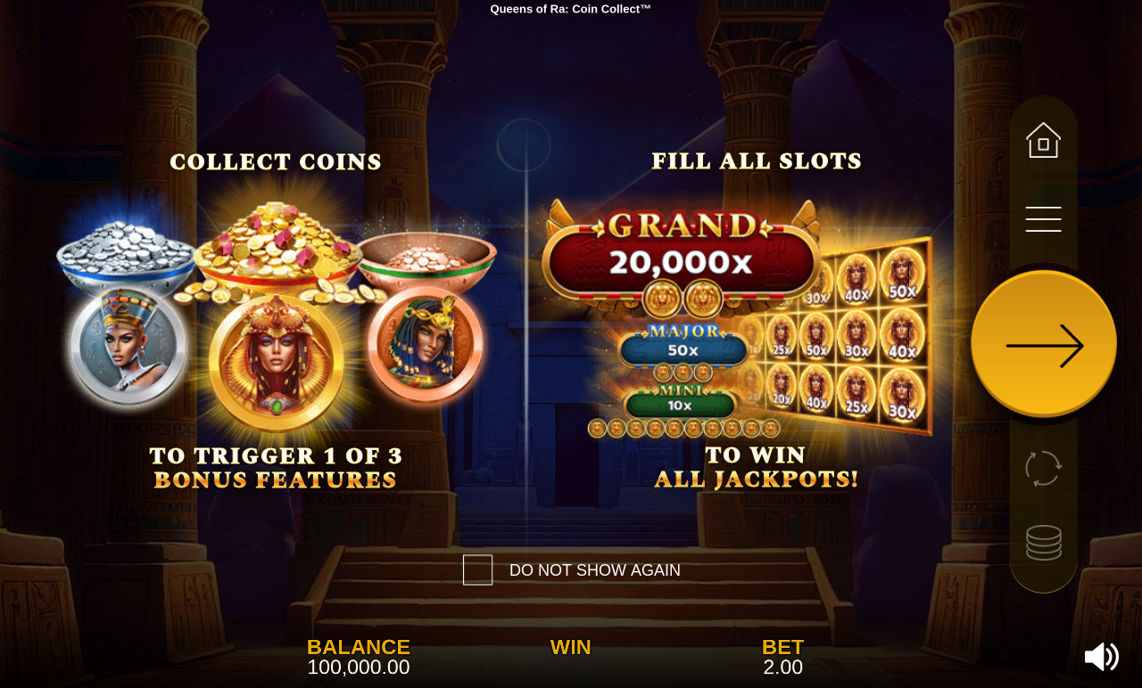 Queens of Ra: Coin Collect information screen