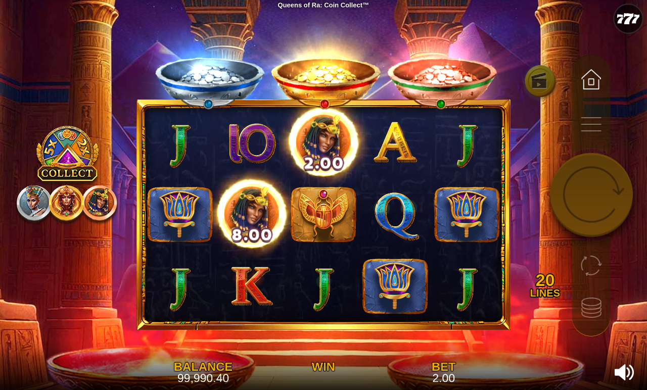 Queens of Ra: Coin Collect gameplay