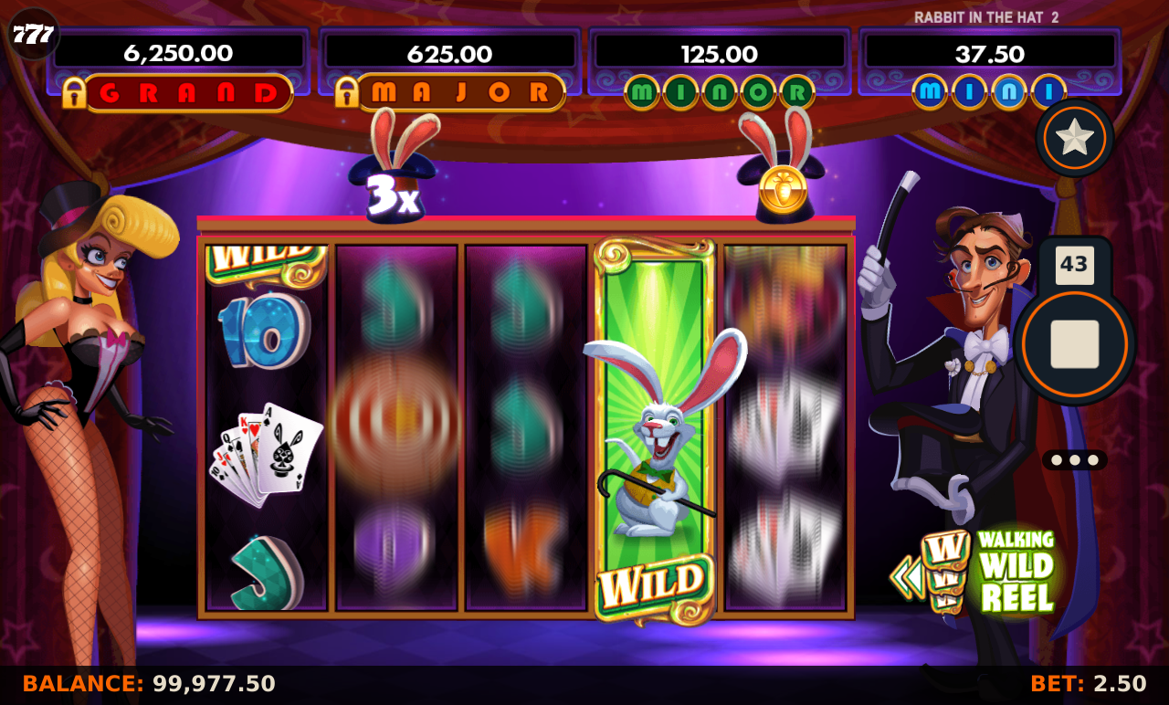 A Walking Wild reel crossing the reels during free spins
