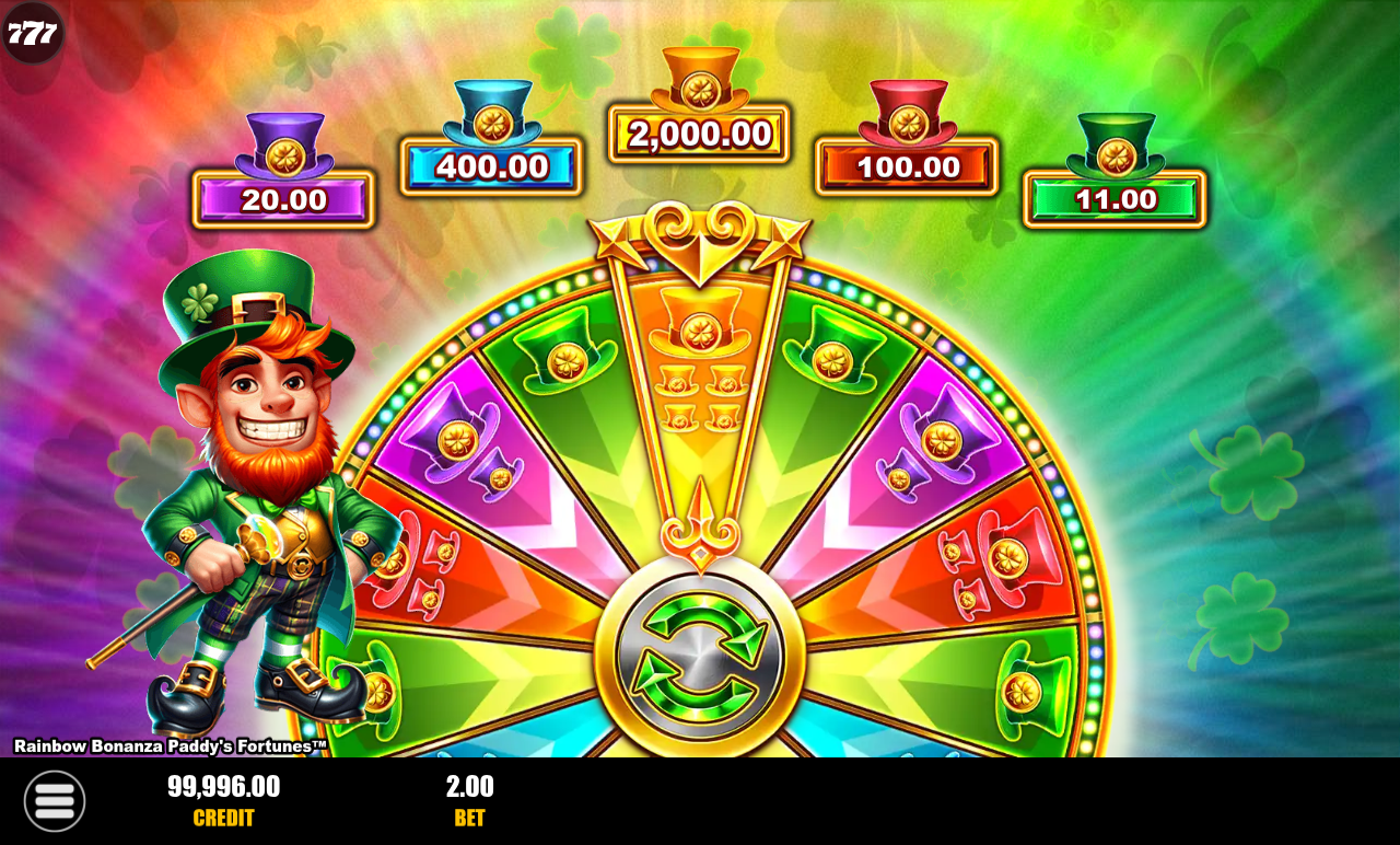 Rainbow Bonanza Paddy's Fortunes Bonus Wheel
