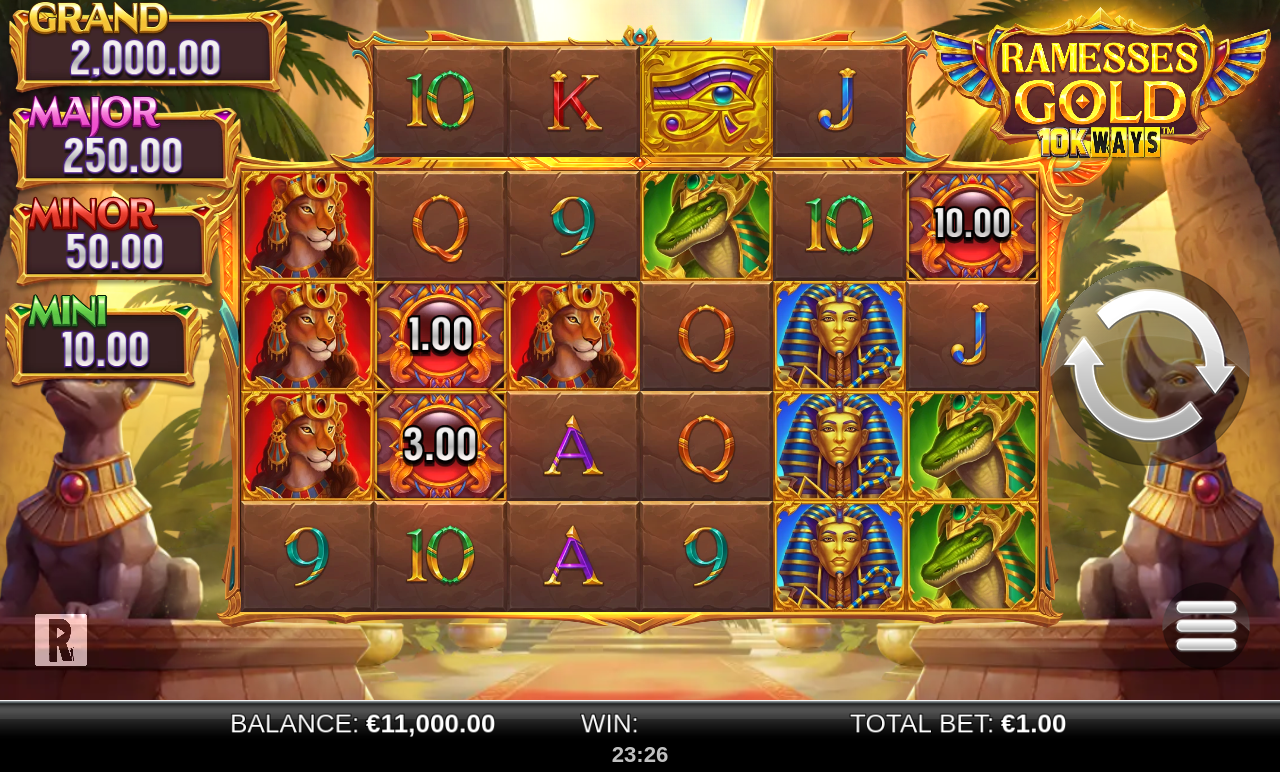 Ramesses Gold 10K WAYS base game