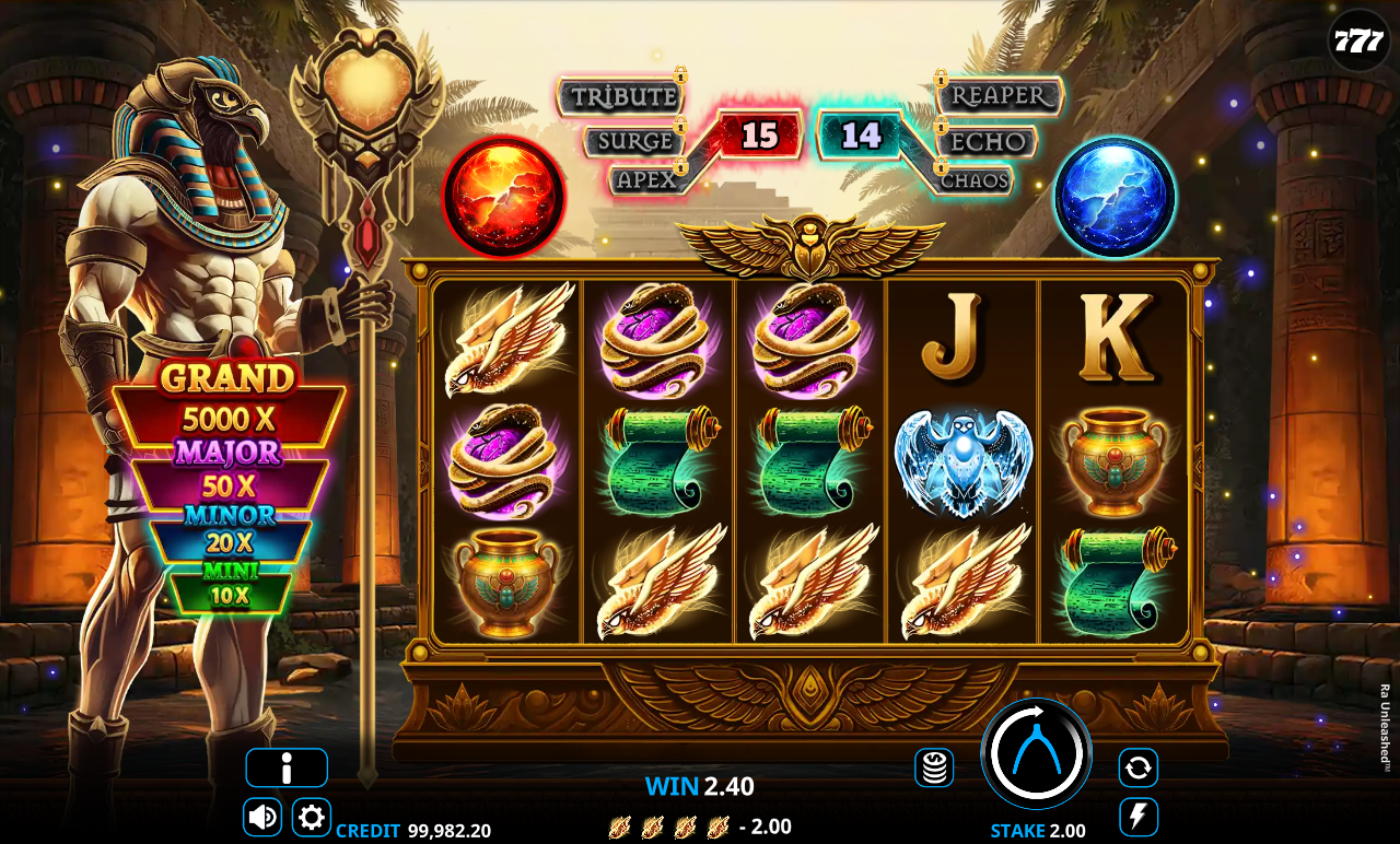 Ra Unleashed gameplay with orb countdowns