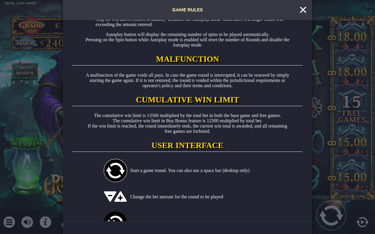 Reaper Riches Connect & Collect screen
