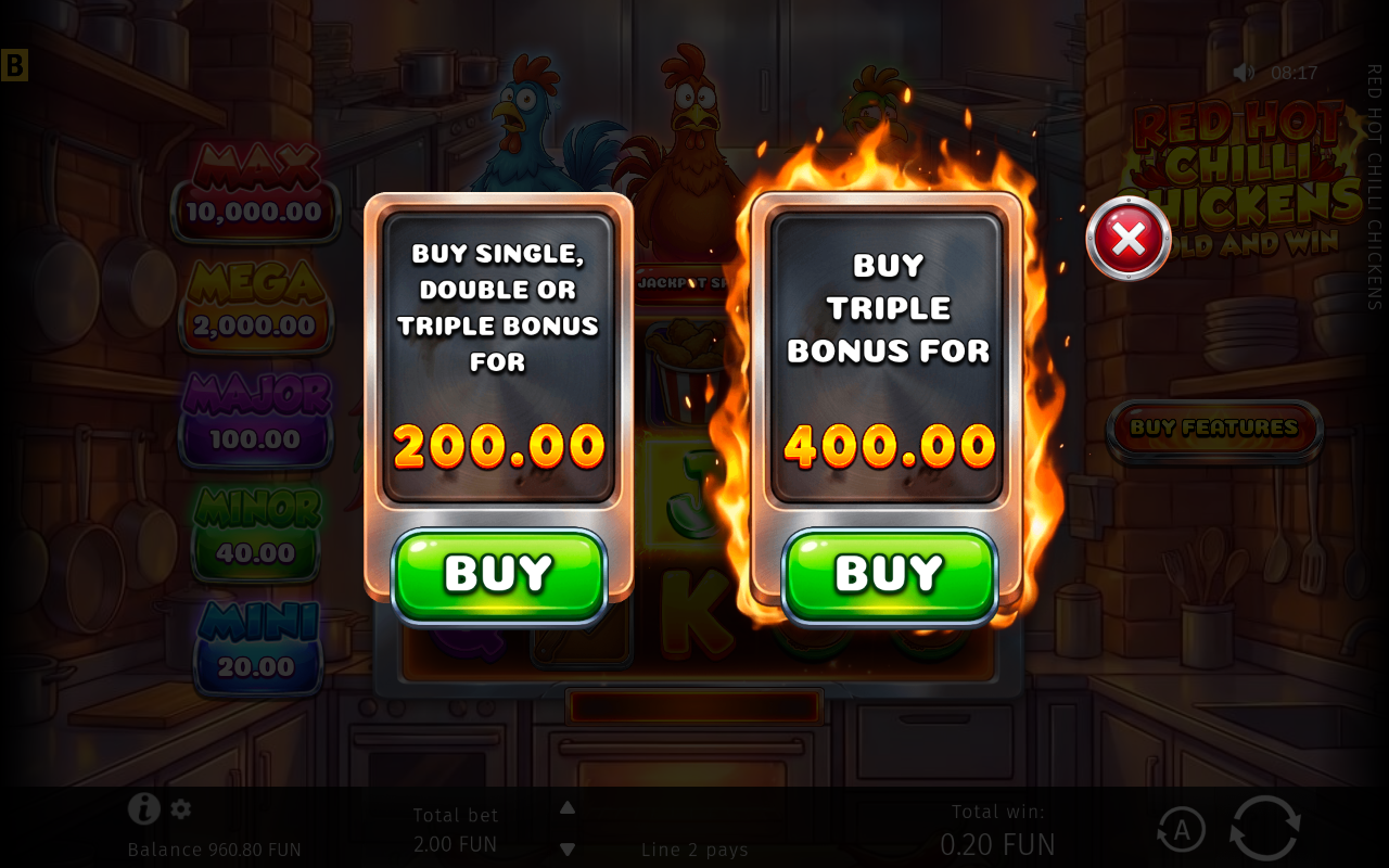 Red Hot Chilli Chickens bonus buy