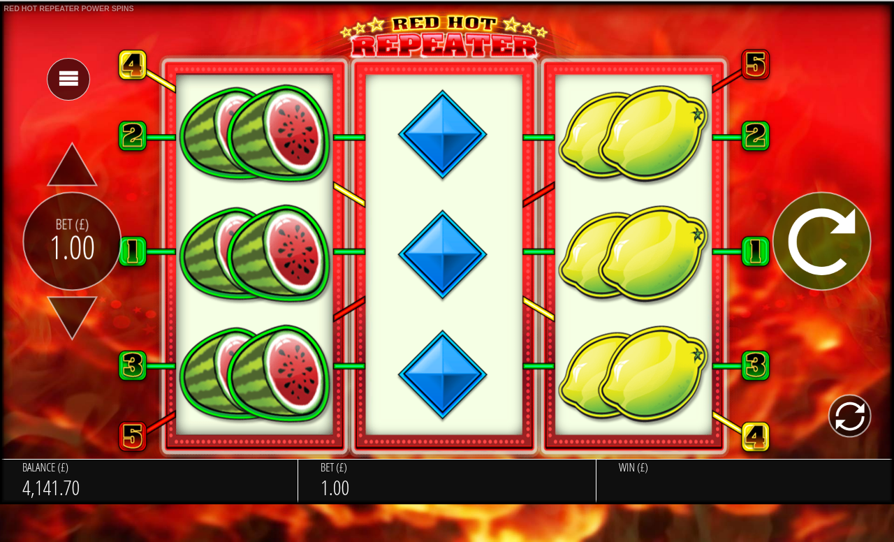 Red Hot Repeater Power Spins base game
