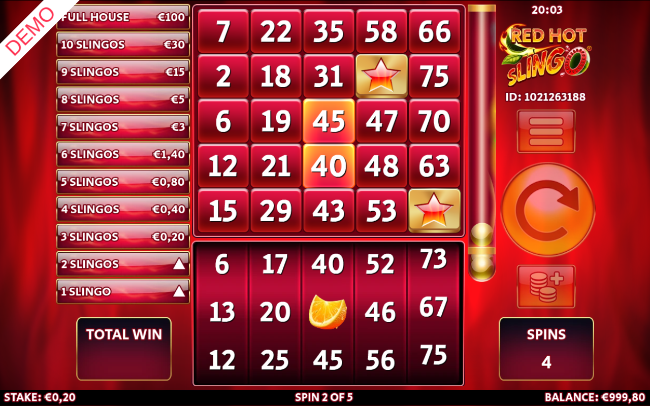 Red Hot Slingo gameplay