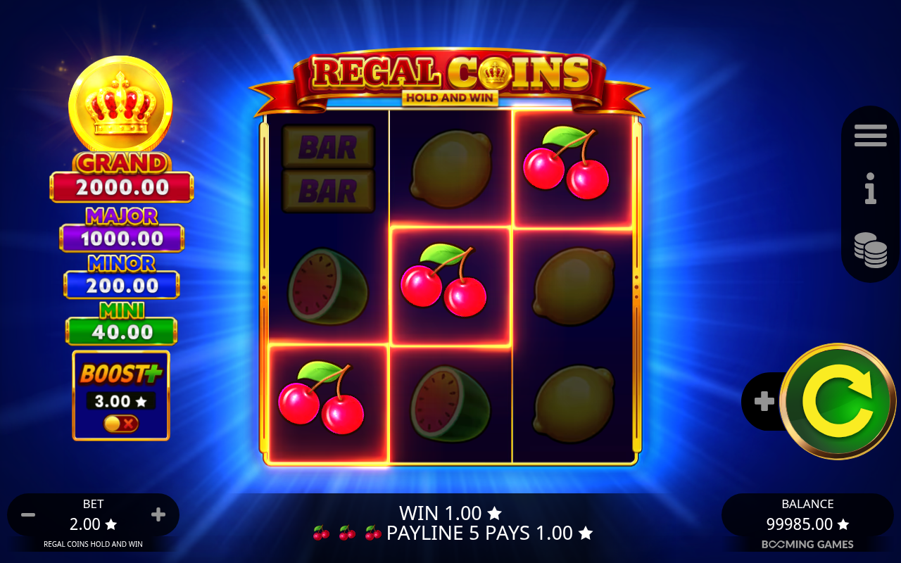 Regal Coins Hold and Win gameplay