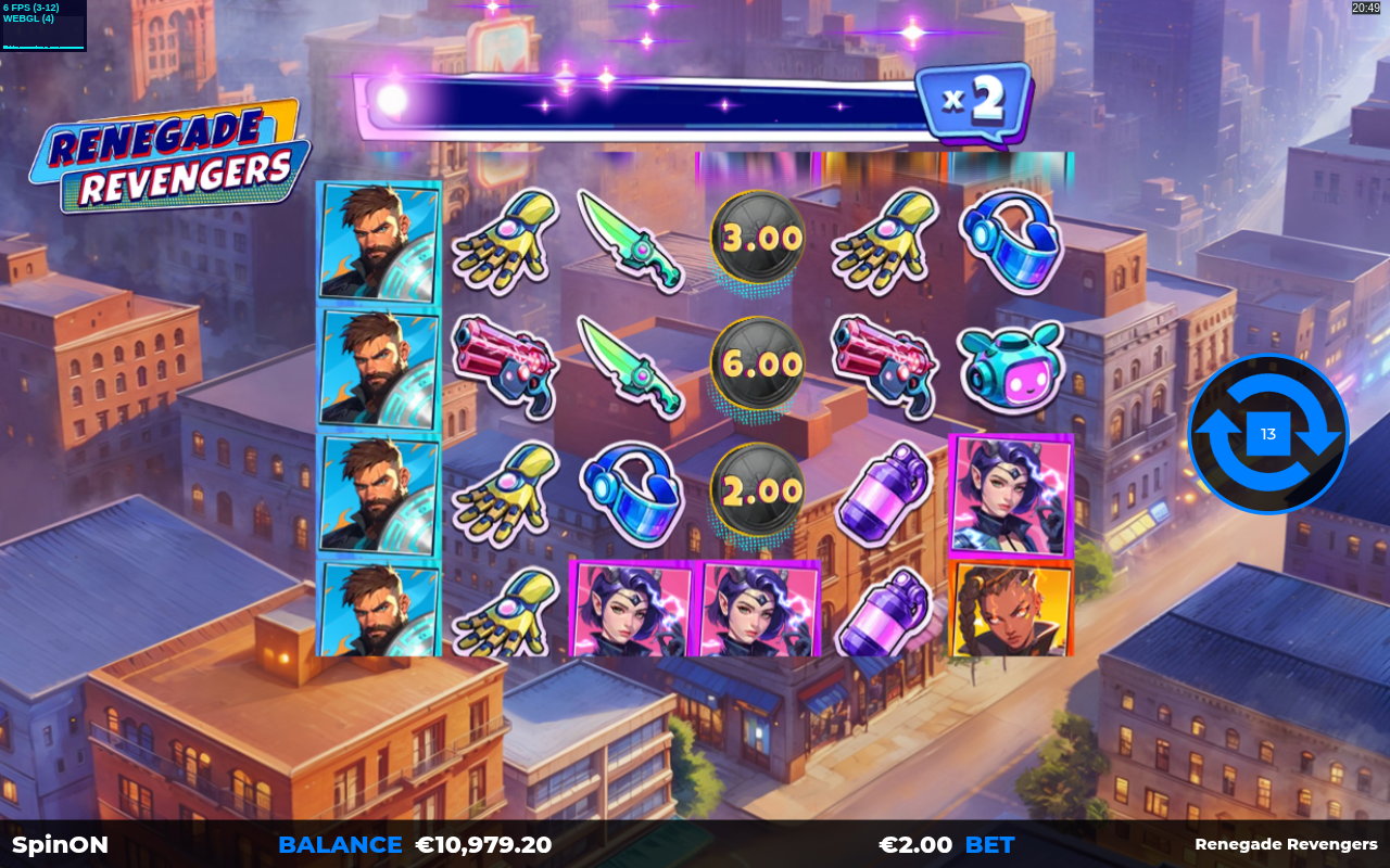 Renegade Revengers gameplay with scatter symbols