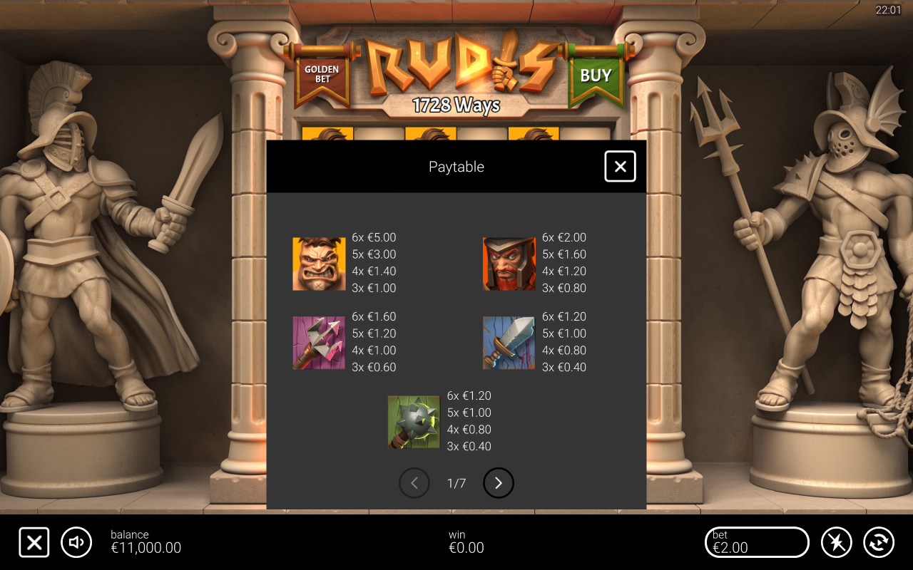 Rudis information screen