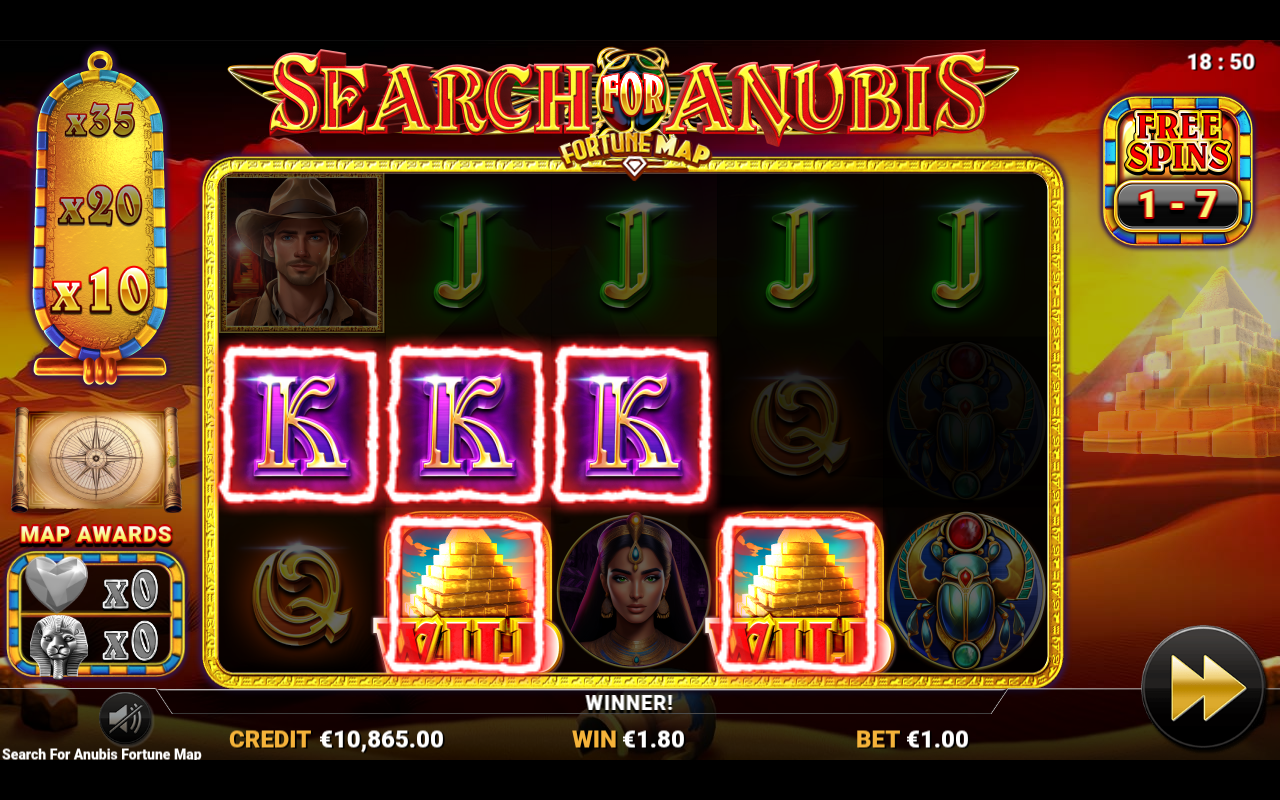 Search for Anubis Fortune Map gameplay