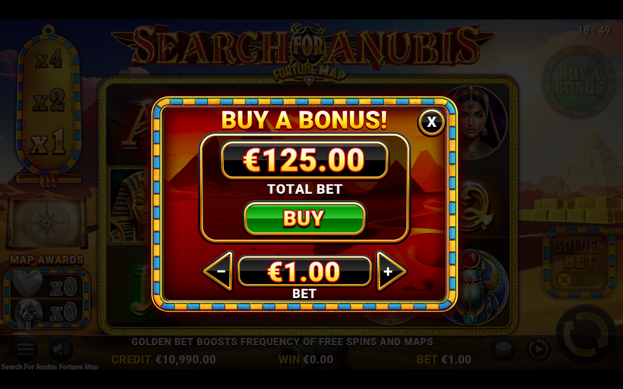 Search for Anubis Fortune Map bonus buy