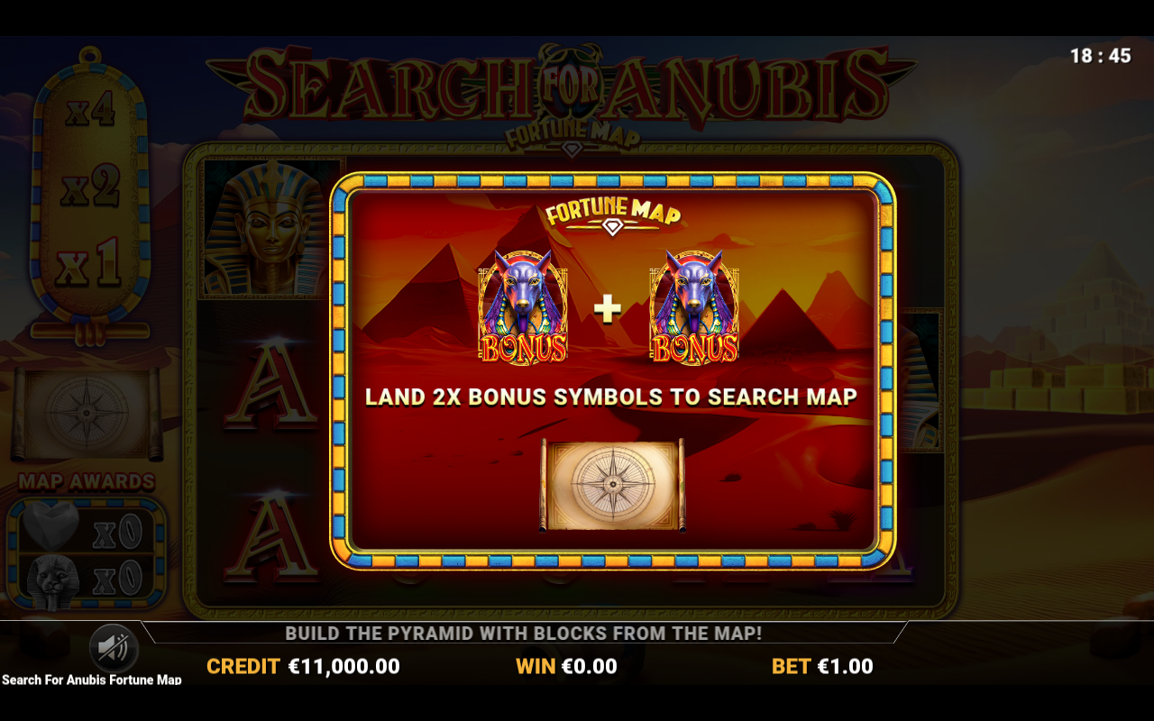 Search for Anubis Fortune Map information screen