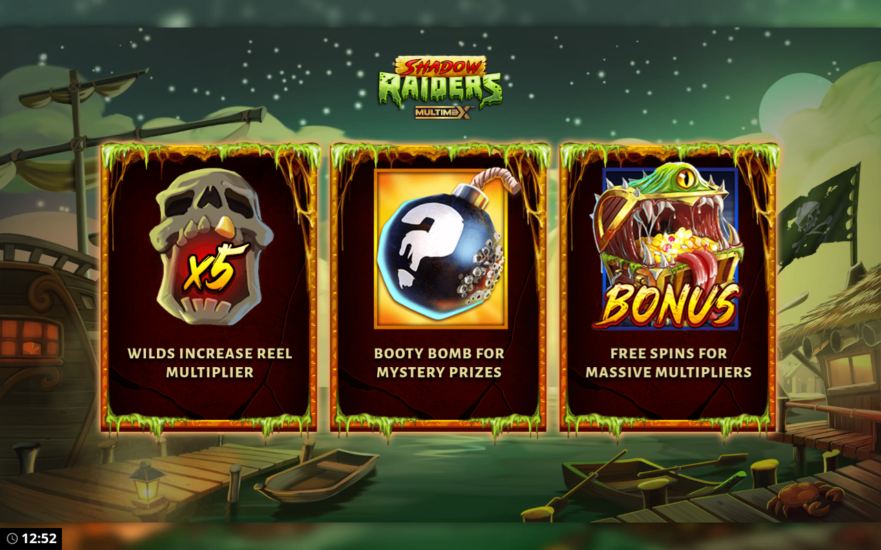 Shadow Raiders MultiMax ways win information screen
