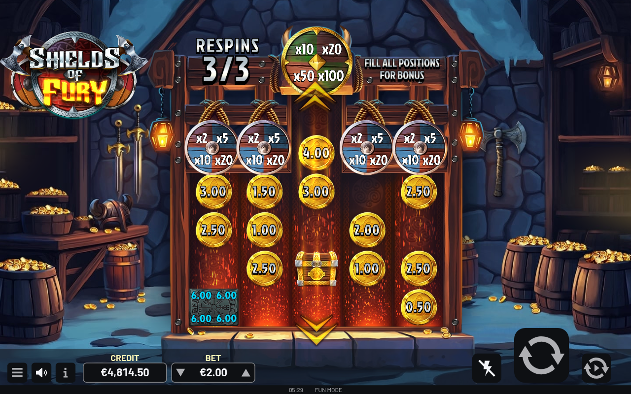 Shields of Fury bonus round