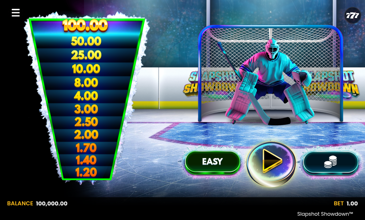 Slapshot Showdown information screen