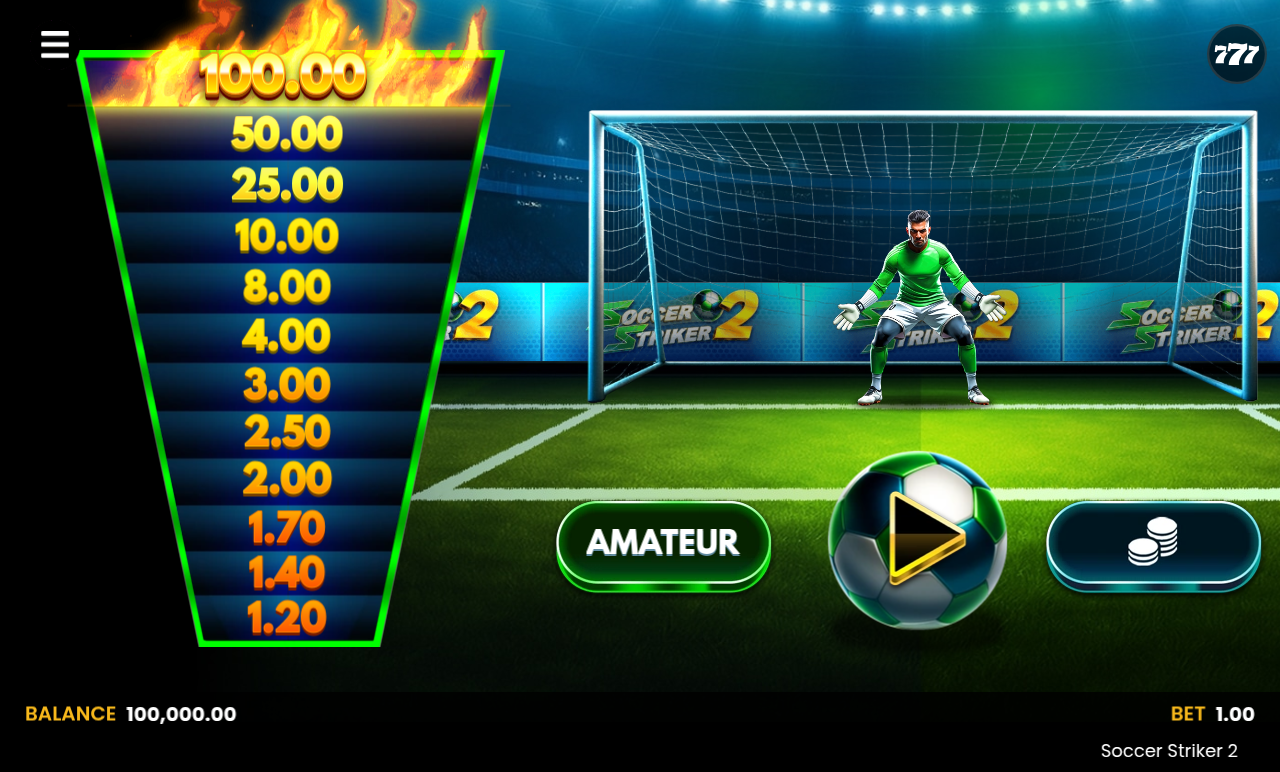 Soccer Striker 2 information screen