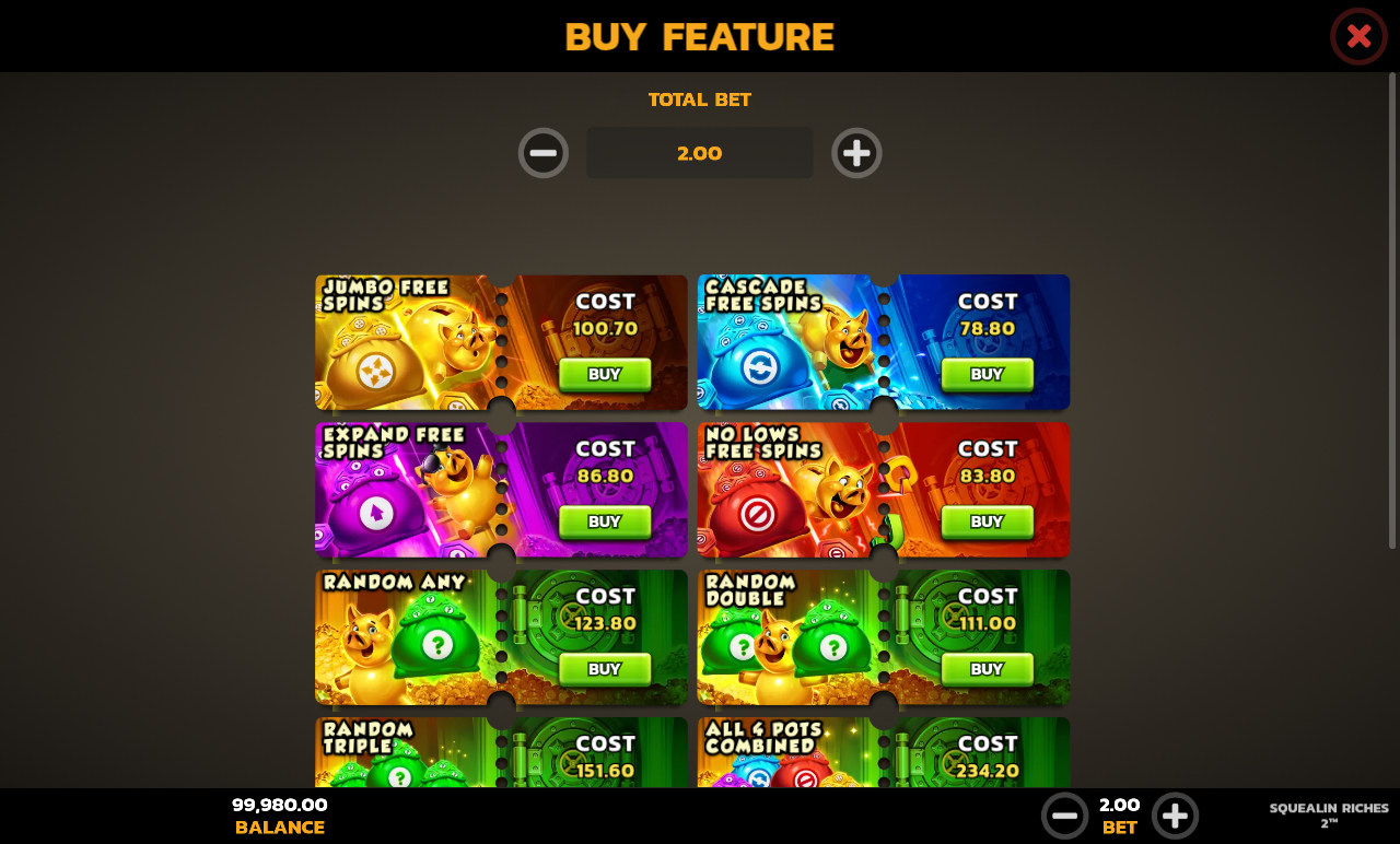 Squealin Riches 2 bonus buy