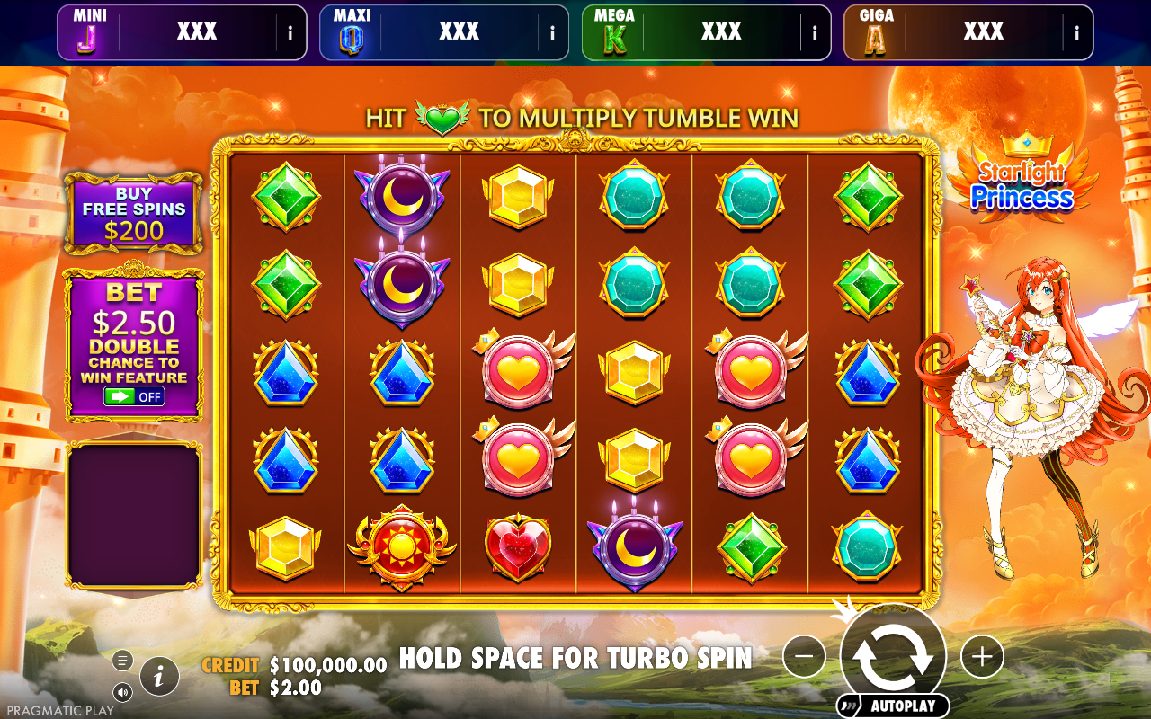 Starlight Princess - Oranje Jackpot base game