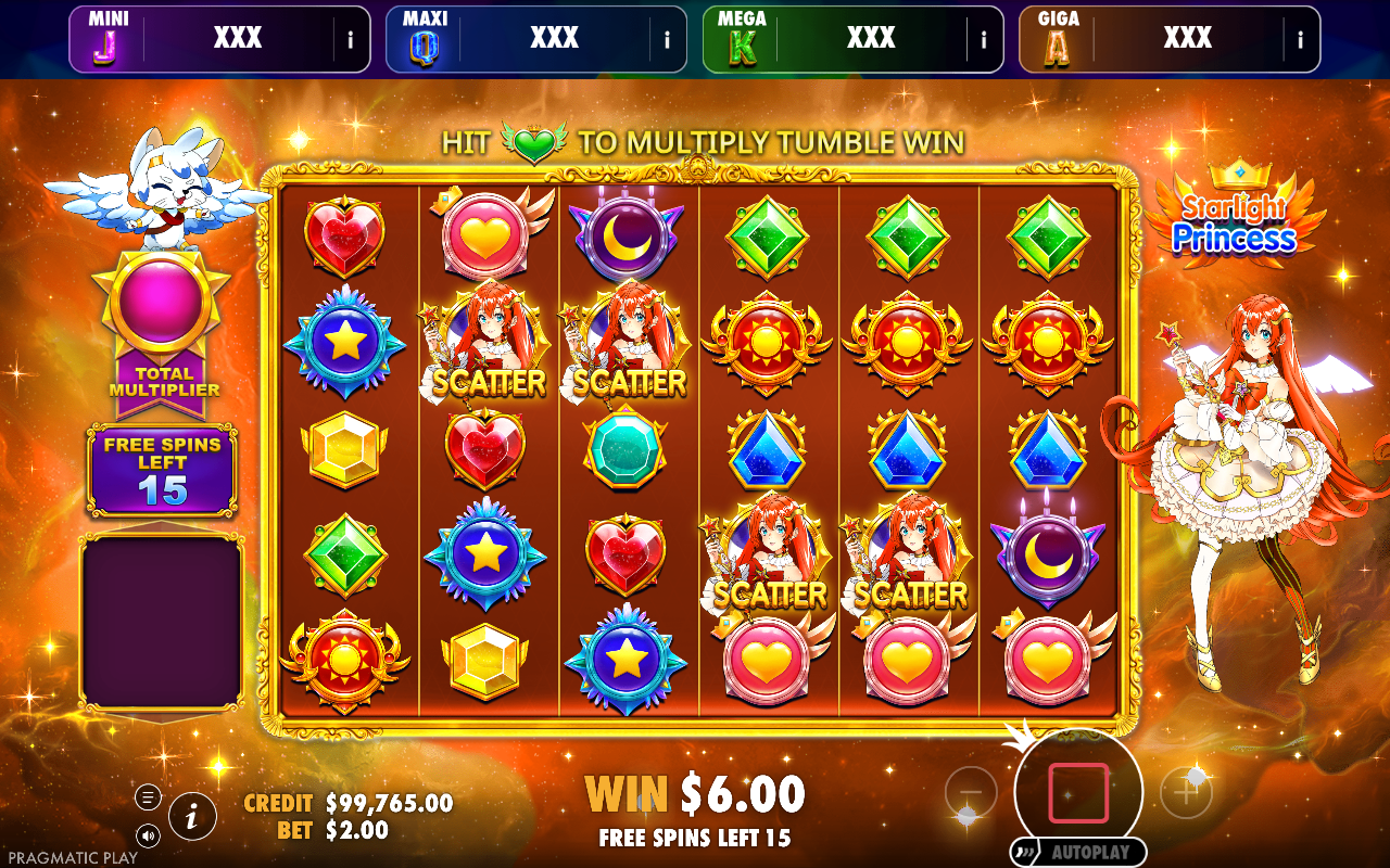 Starlight Princess - Oranje Jackpot bonus round
