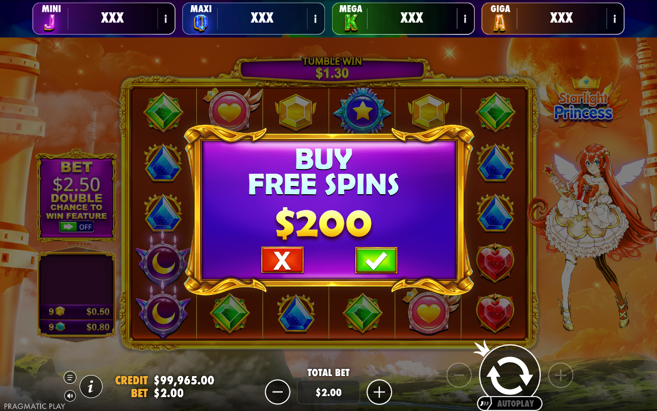Starlight Princess - Oranje Jackpot bonus buy