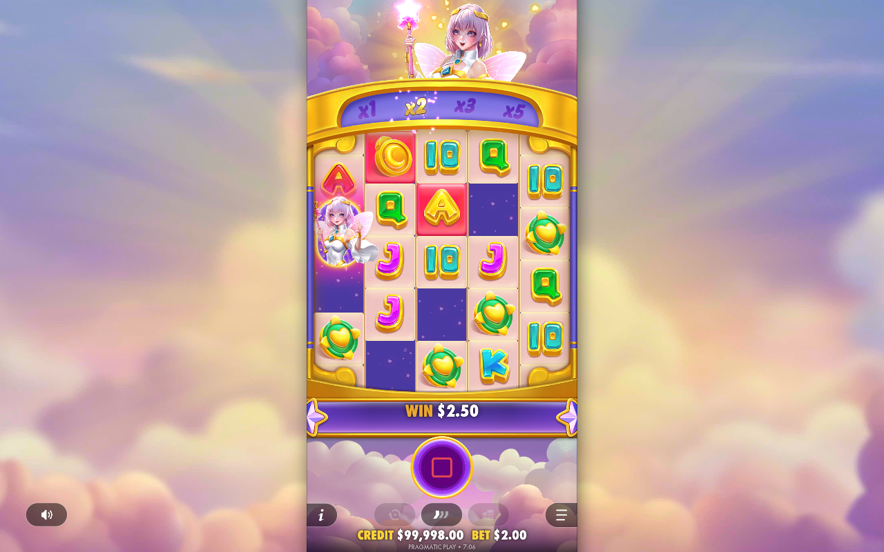 Starlight Wins gameplay showing the multiplier meter
