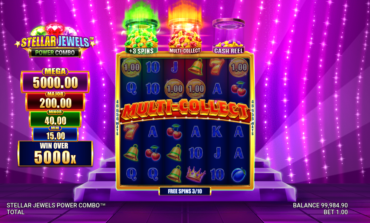 Stellar Jewels Power Combo free spins gameplay