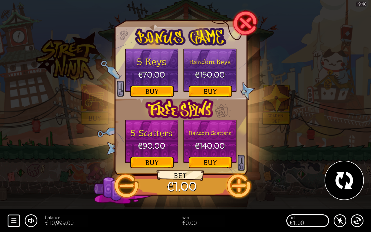 Street Ninja Monster Block Coin Transform information screen