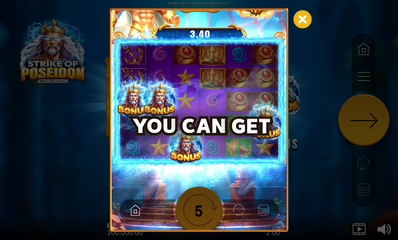 Strike of Poseidon MultiChase information screen