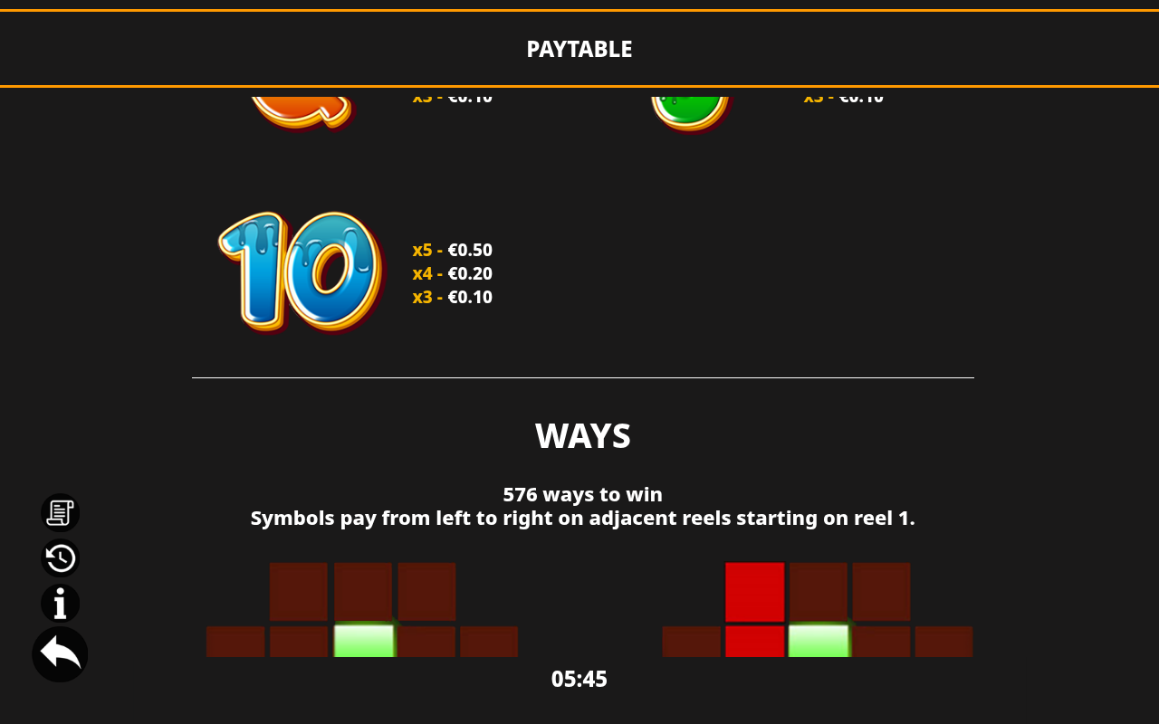 Sugar Bomb MultiBoost information screen showing the top tracker and multiplier rules