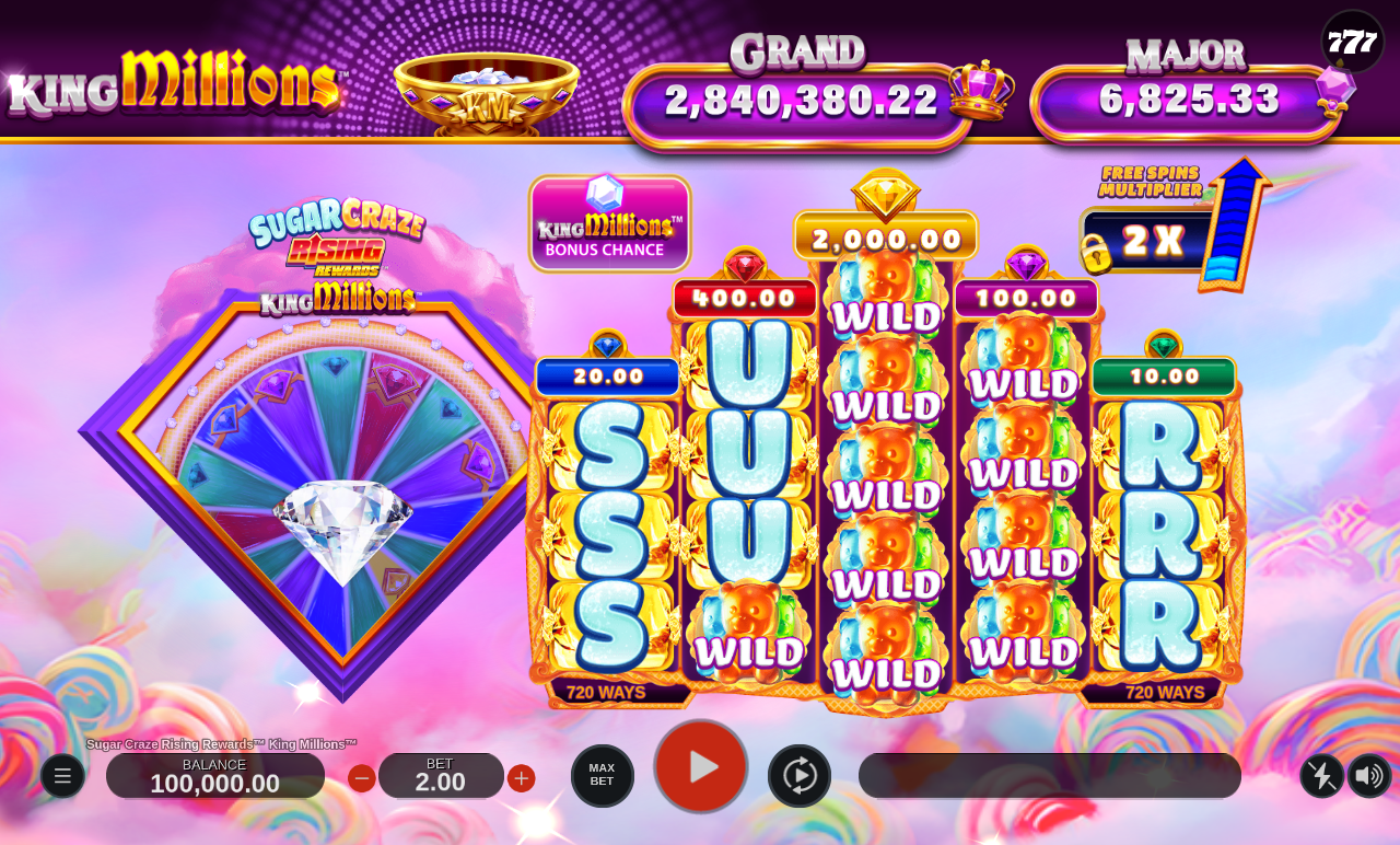 Sugar Craze Rising Rewards King Millions base game