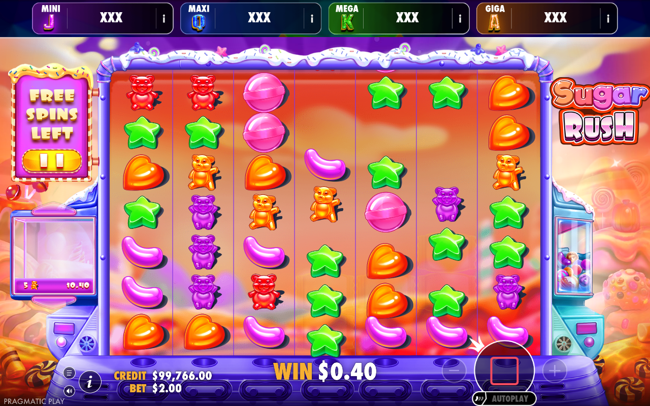 Sugar Rush - Oranje Jackpot bonus round